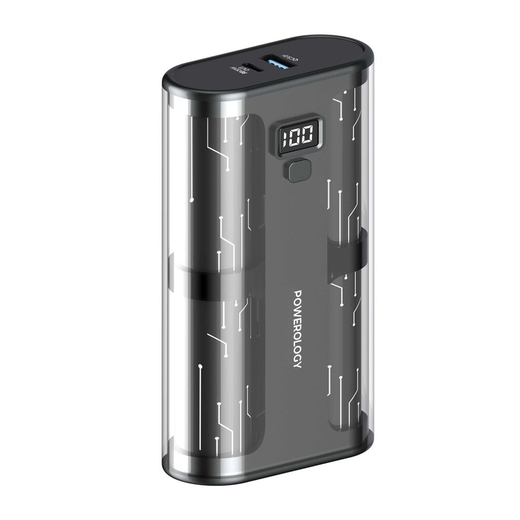 Powerology Crystalline Series Power bank 20000mAh PD 65W - Transparent/Grey 2 Powerology Crystalline Series Power bank 20000mAh PD 65W - Transparent/Grey - Image 2