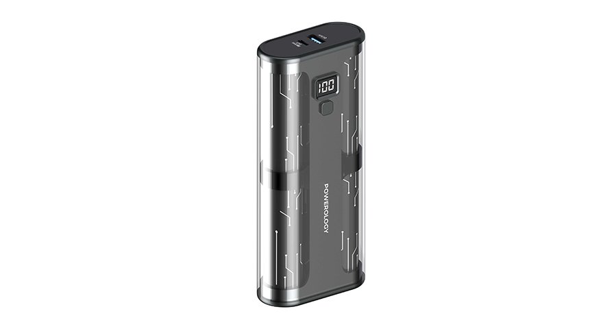 Powerology Crystalline Series Power bank 20000mAh PD 65W - Transparent/Grey 1 Powerology Crystalline Series Power bank 20000mAh PD 65W - Transparent/Grey