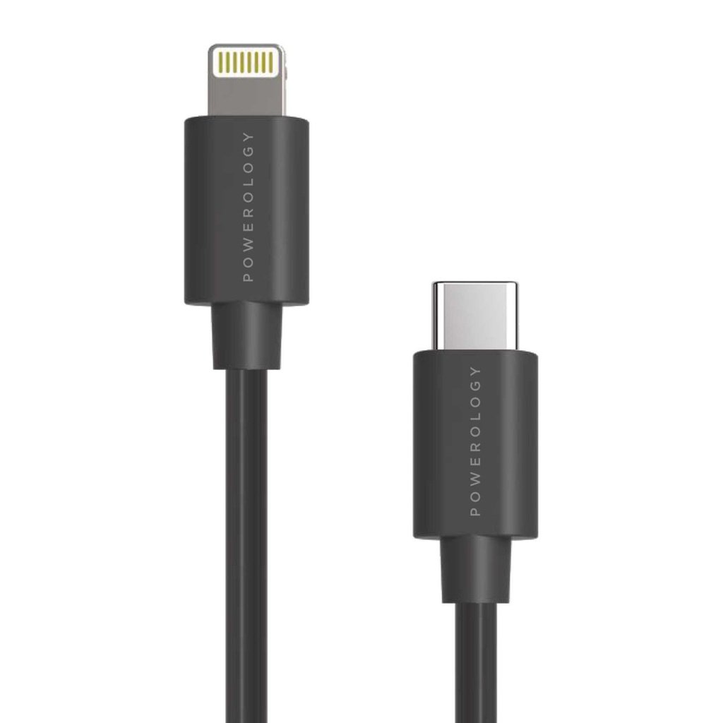 Powerology Data Sync & Fast Charge USB-C to Lightning Cable - (0.25m/0.8ft) 1 Powerology Data Sync & Fast Charge USB-C to Lightning Cable - (0.25m/0.8ft)