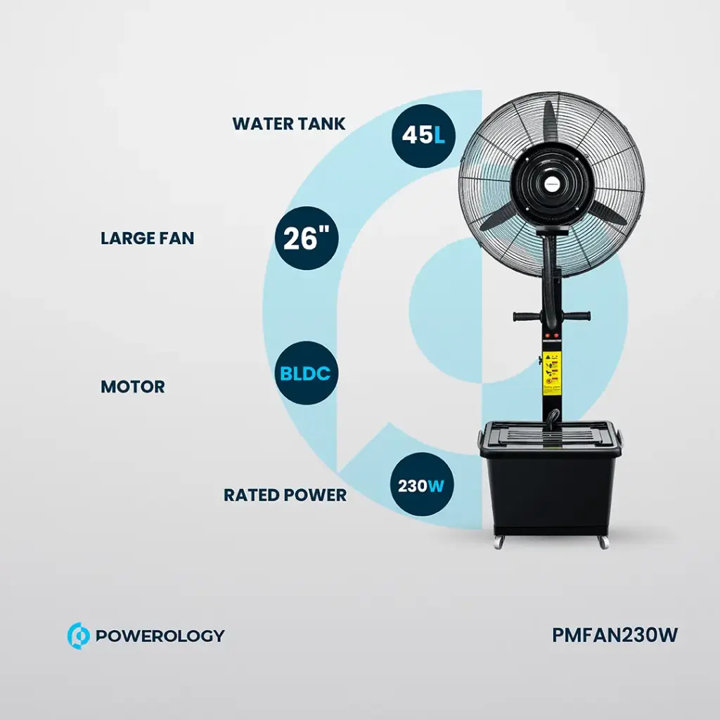 Powerology Industrial Fan Mist Spray & Humidifier 3 Powerology Industrial Fan Mist Spray & Humidifier - Image 3