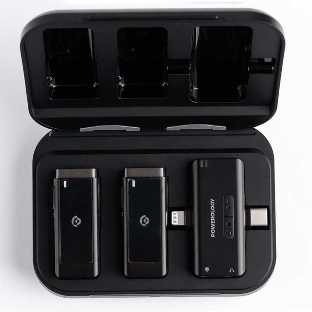 Powerology MFI Dual Connector Wireless Lavalier Microphone x2 Mic 2000mAh 4 Powerology MFI Dual Connector Wireless Lavalier Microphone x2 Mic 2000mAh - Image 4