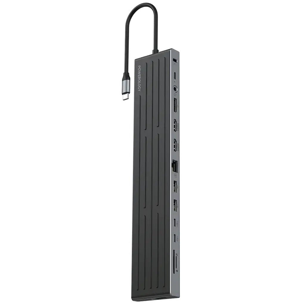 Powerology Nexis 13-in-1 Multi-Display USB-C Hub & Laptop Stand 2 Powerology Nexis 13-in-1 Multi-Display USB-C Hub & Laptop Stand - Image 2
