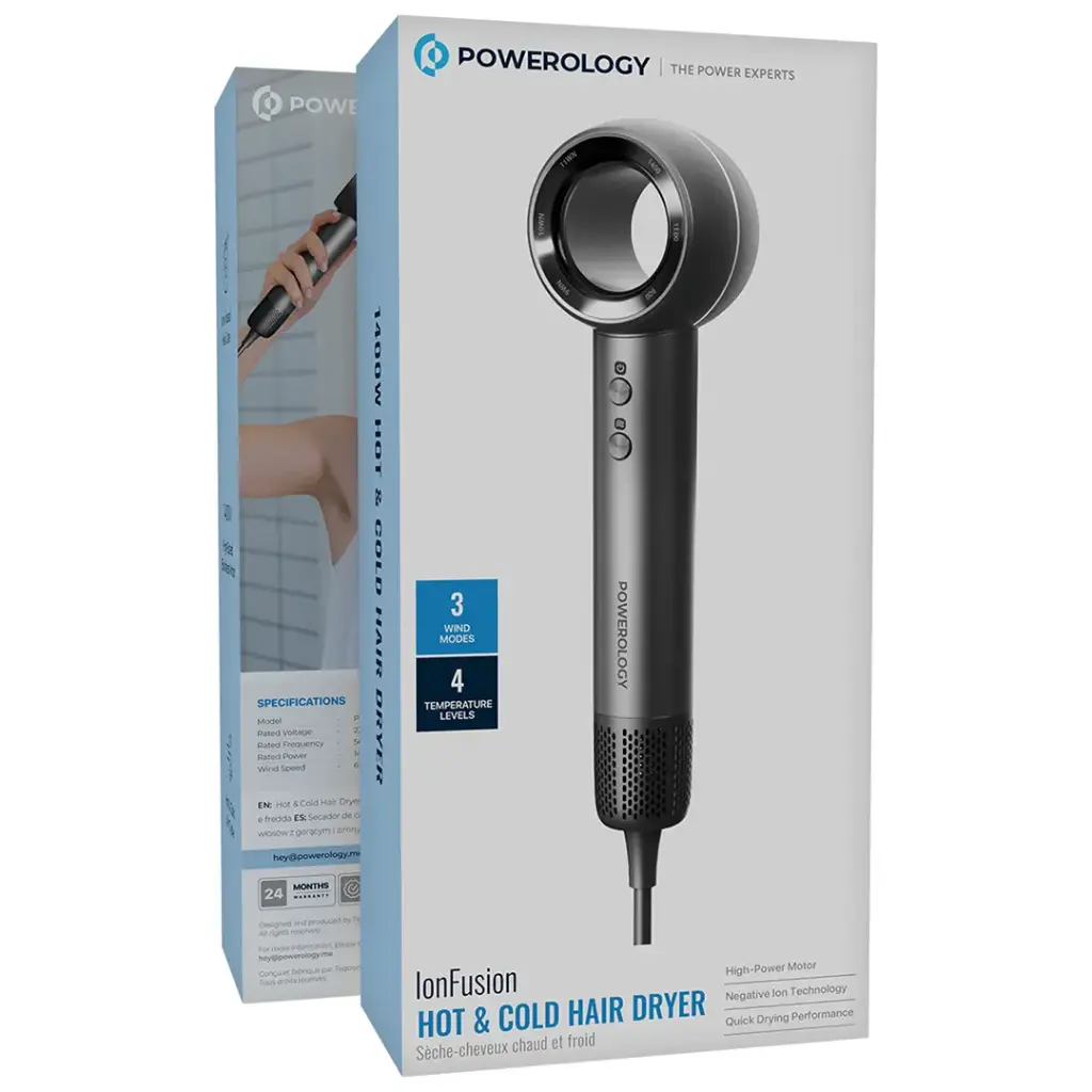 Powerology lonFusion Hot & Cold Hair Dryer 4 Powerology lonFusion Hot & Cold Hair Dryer - Image 4