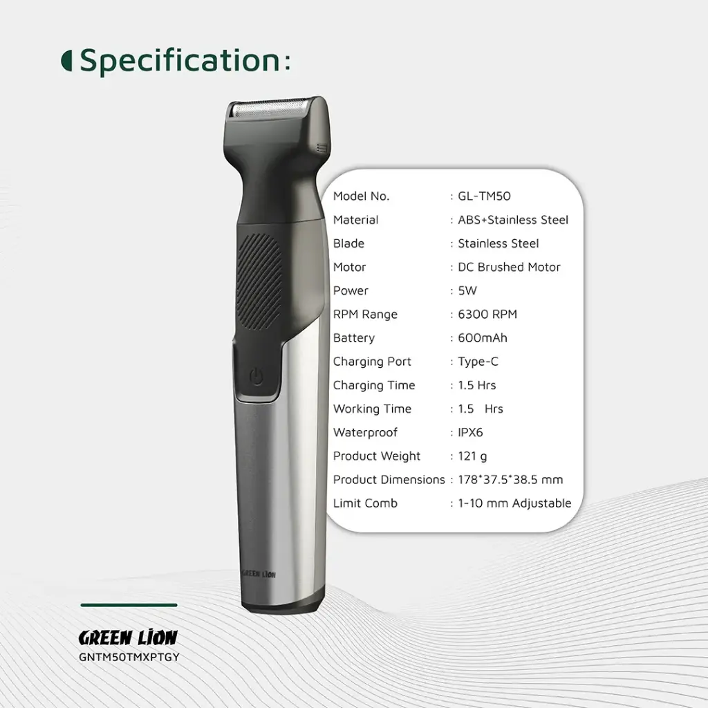 Green Lion 3 In 1 Expert Hair Trimmer & Shaver 4 Green Lion 3 In 1 Expert Hair Trimmer & Shaver - Image 4