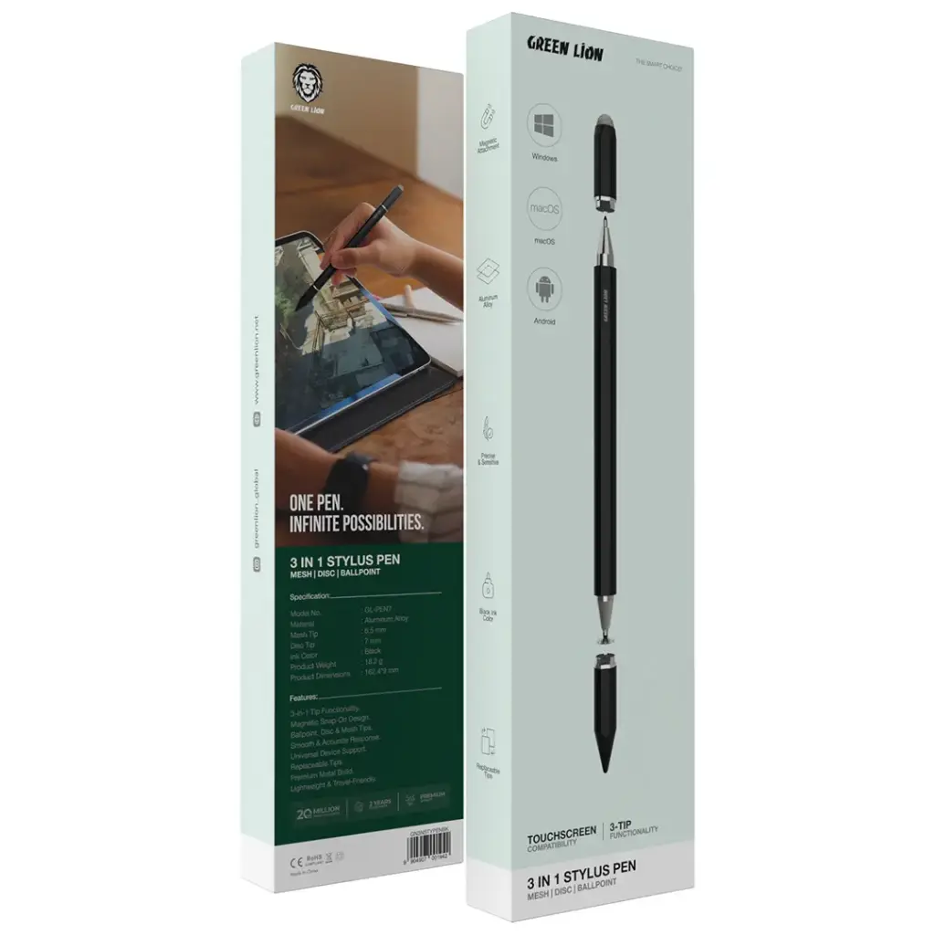 Green Lion 3-In-1 Stylus Pen 3 Green Lion 3-In-1 Stylus Pen - Image 3
