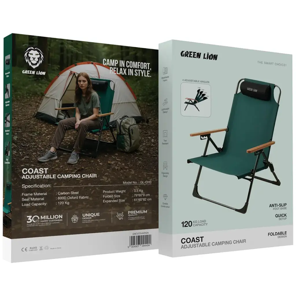 Green Lion Coast Adjustable Camping Chair 4 Green Lion Coast Adjustable Camping Chair - Image 4
