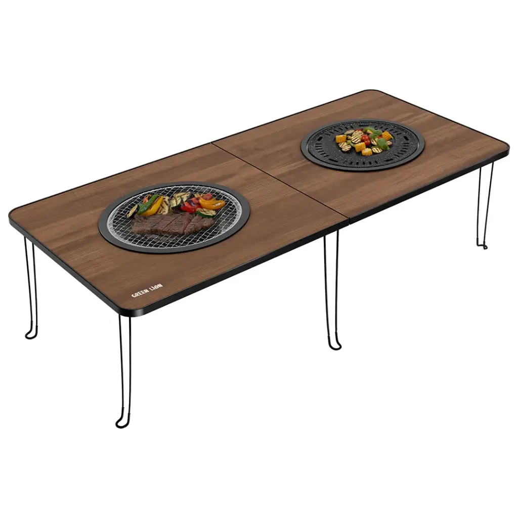 Green Lion Fold Grill Mate Camping BBQ Table - Wood 2 Green Lion Fold Grill Mate Camping BBQ Table - Wood - Image 2