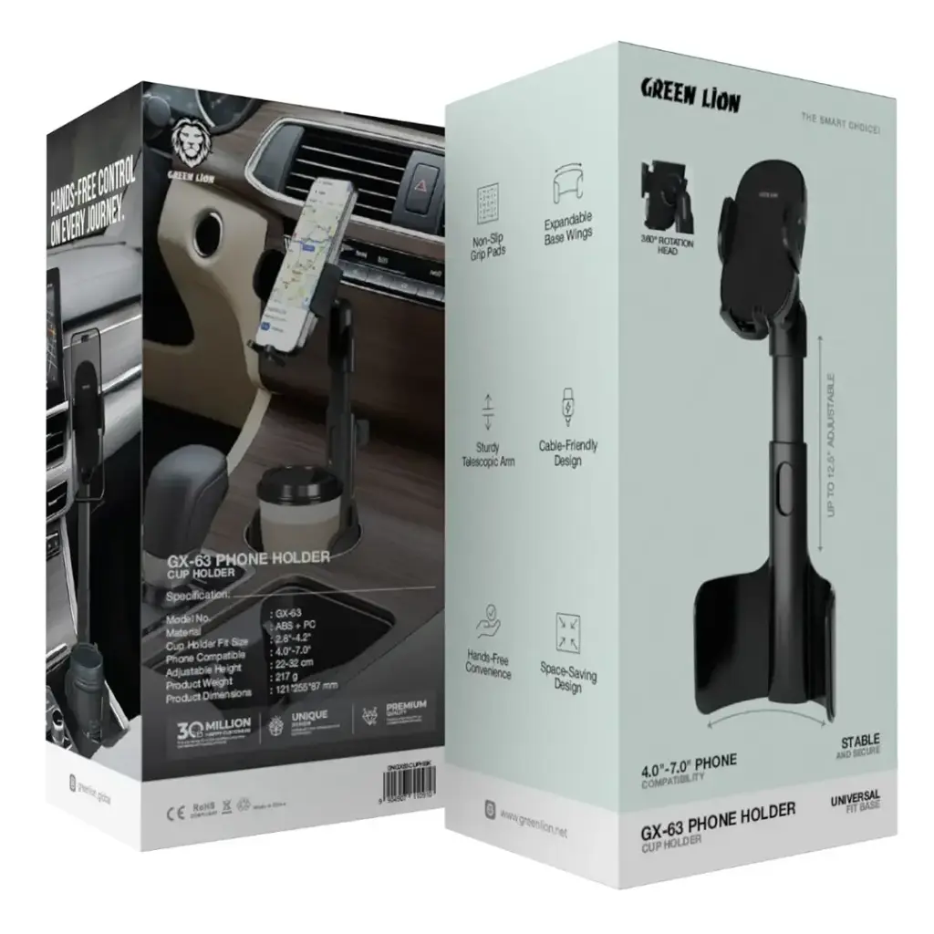 Green Lion GX-63 Phone Holder & Cup Holder 4 Green Lion GX-63 Phone Holder & Cup Holder - Image 4