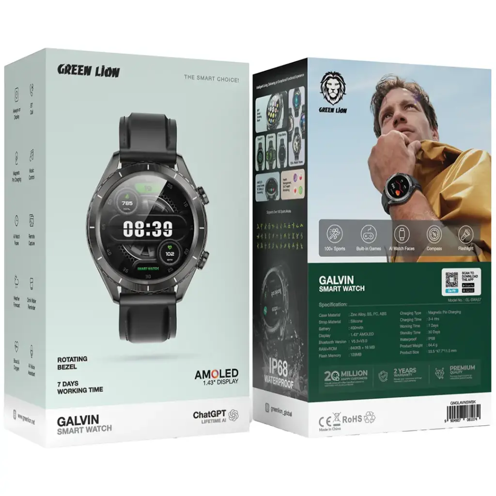Green Lion Galvin Smart Watch with 1.43" AMOLED Display 3 Green Lion Galvin Smart Watch with 1.43" AMOLED Display - Image 3