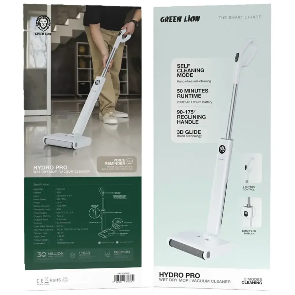 Green Lion Hydro Pro Wet Dry Mop and Vacuum Cleaner 2 Green Lion Hydro Pro Wet Dry Mop and Vacuum Cleaner - Image 2