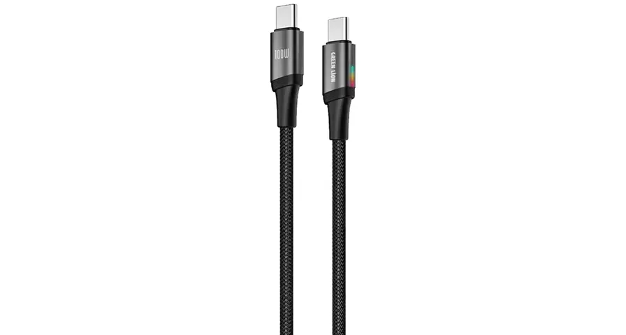 Green Lion Lumi Charge USB-C to USB-C 1m Braided Cable PD 100W 1 Green Lion Lumi Charge USB-C to USB-C 1m Braided Cable PD 100W