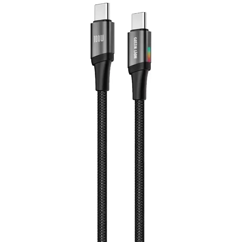 Green Lion Lumi Charge USB-C to USB-C 1m Braided Cable PD 100W 2 Green Lion Lumi Charge USB-C to USB-C 1m Braided Cable PD 100W - Image 2