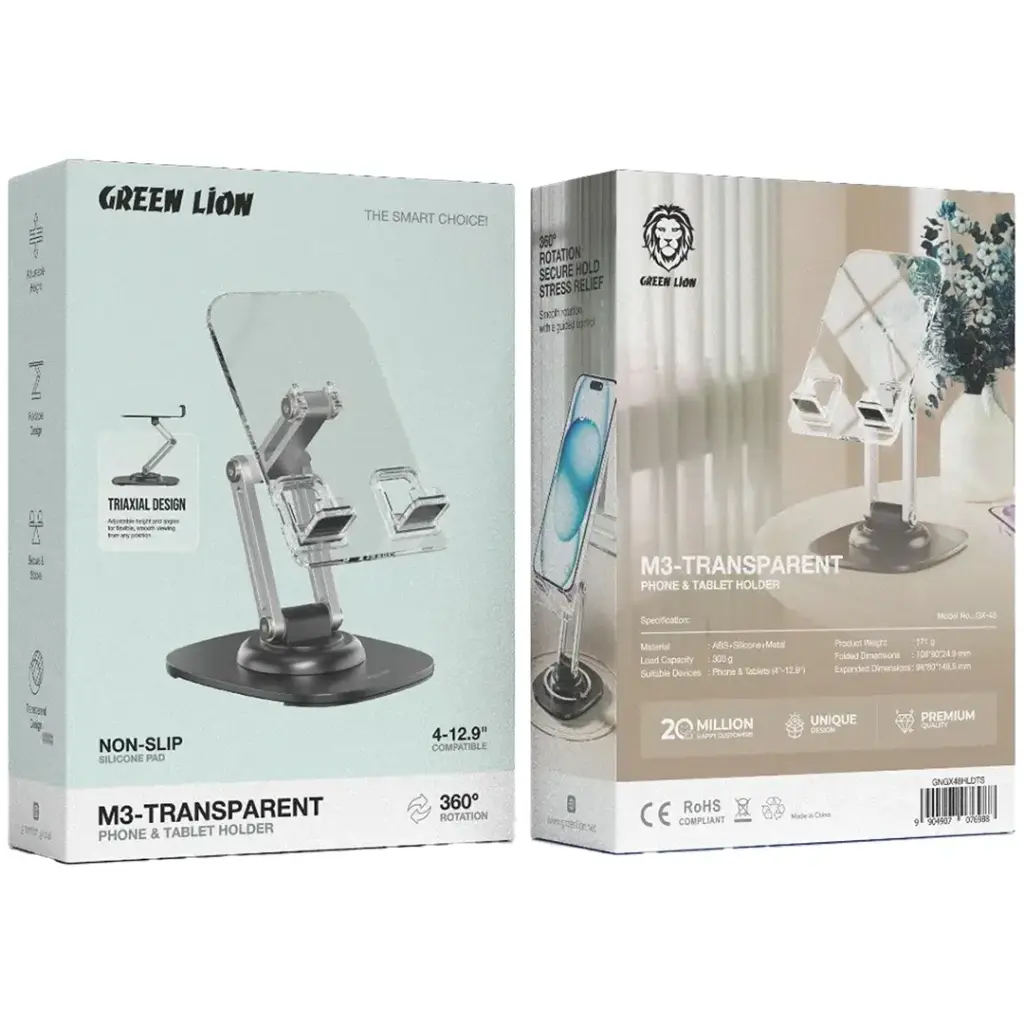 Green Lion M3-Transparent Phone & Tablet Holder 3 Green Lion M3-Transparent Phone & Tablet Holder - Image 3