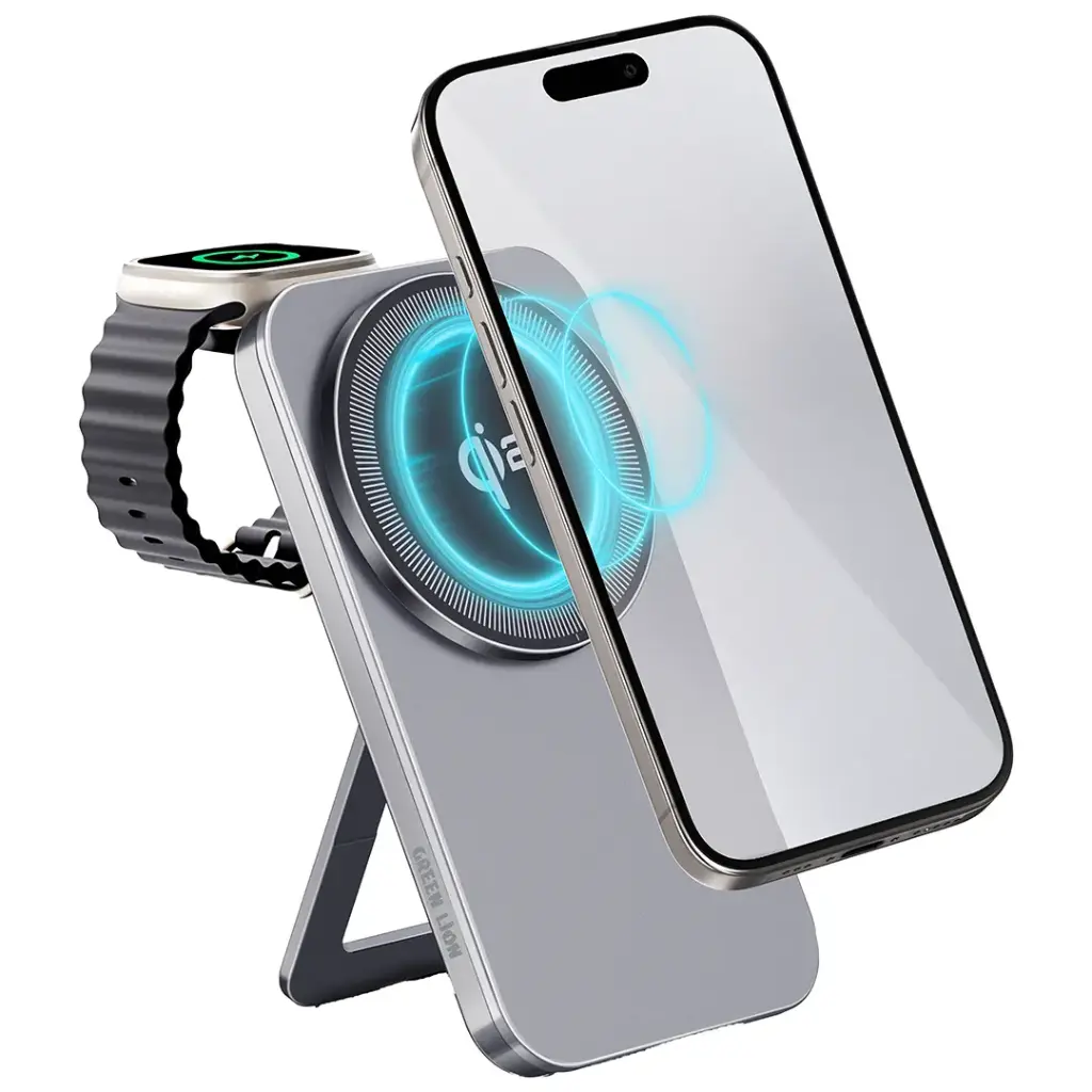 Green Lion Magstand Duo Wireless Charger with Kickstand 15W 2 Green Lion Magstand Duo Wireless Charger with Kickstand 15W - Image 2