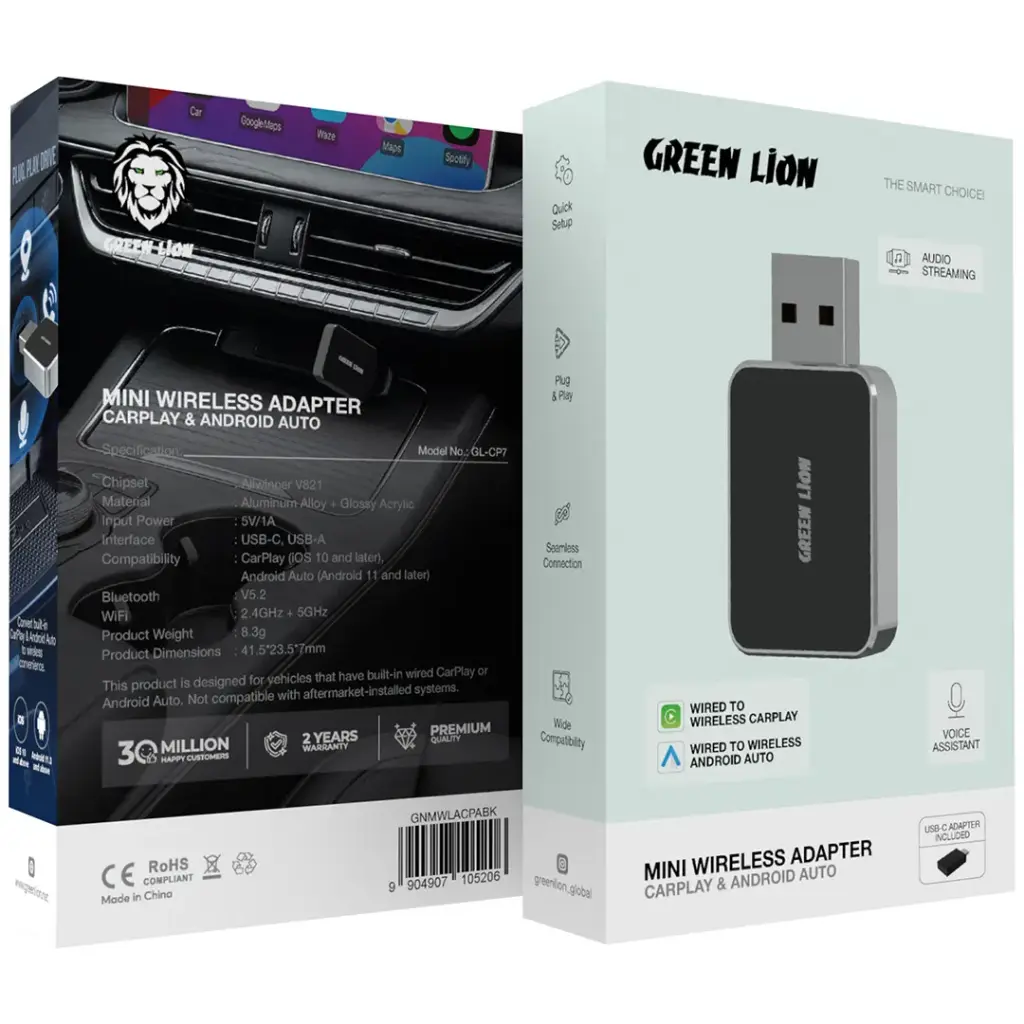 Green Lion Mini Wireless Adapter CarPlay & Android Auto 3 Green Lion Mini Wireless Adapter CarPlay & Android Auto - Image 3