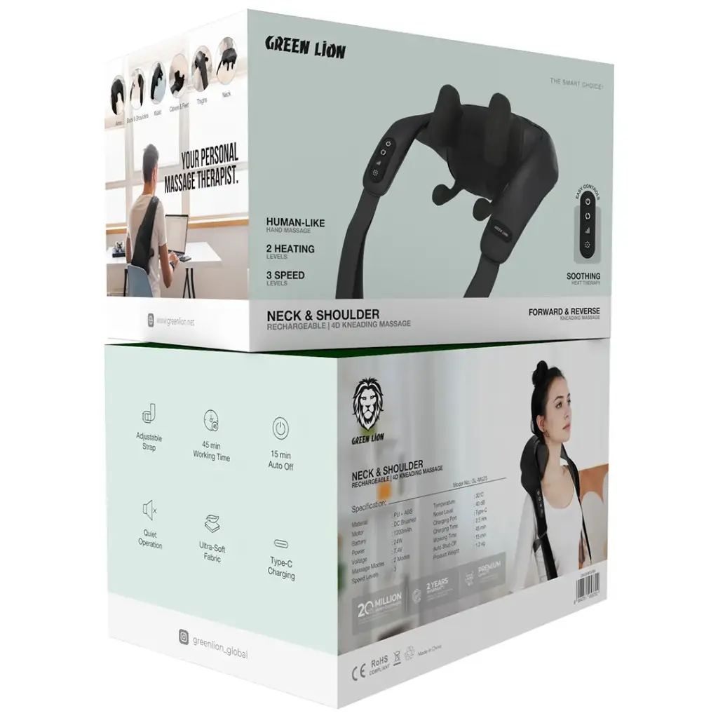 Green Lion Neck & Shoulder Rechargeable 4D kneading Massage 3 Green Lion Neck & Shoulder Rechargeable 4D kneading Massage - Image 3