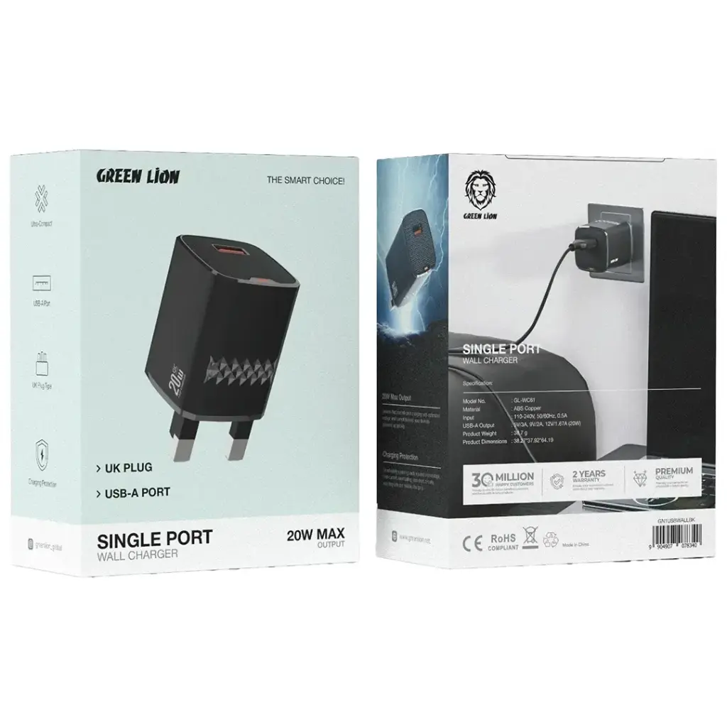 Green Lion Single Port Wall Charger 5 Green Lion Single Port Wall Charger - Image 5