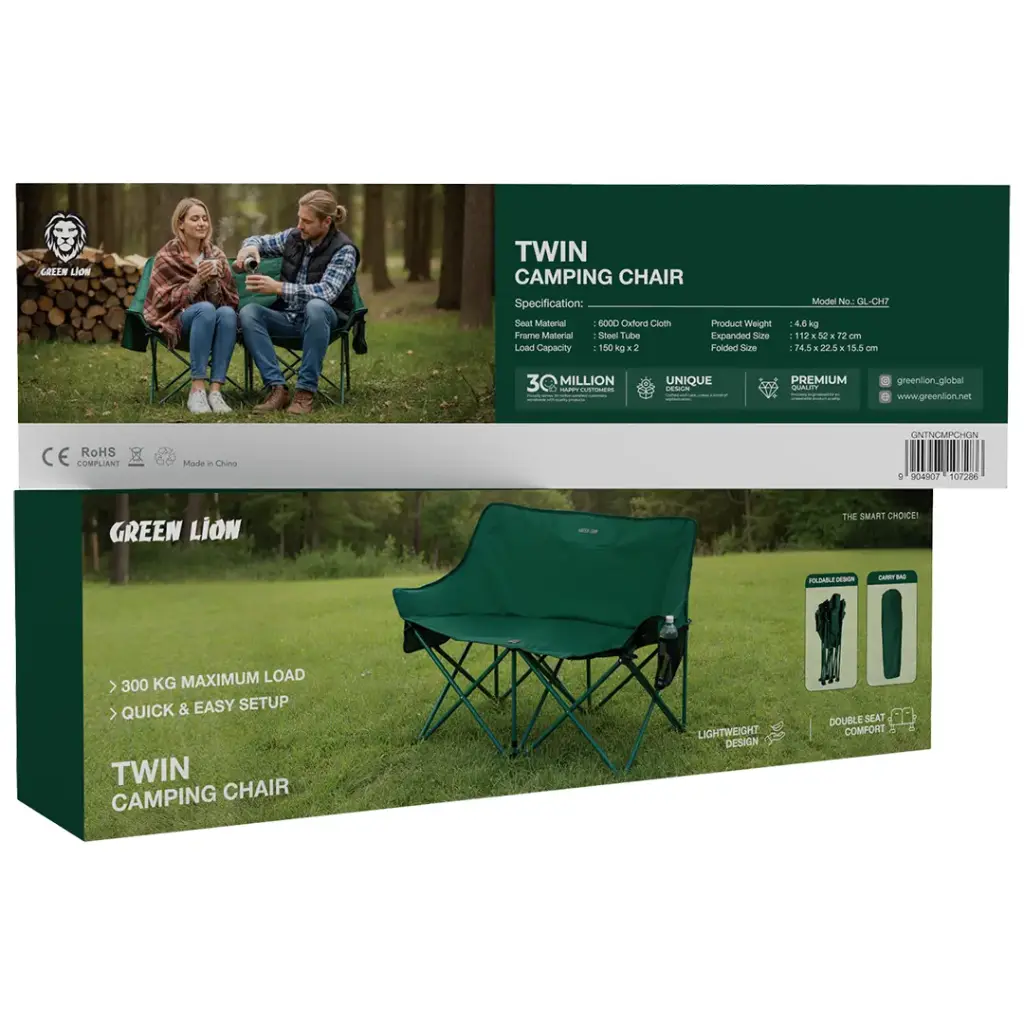 Green Lion Twin Camping Chair 3 Green Lion Twin Camping Chair - Image 3