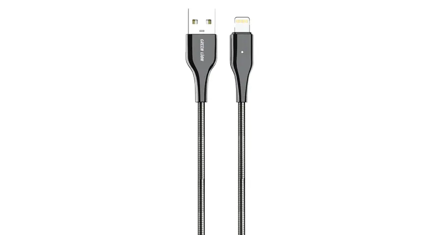 Green Lion USB-A To Lightning Metal Spring Hose Cable 1 Green Lion USB-A To Lightning Metal Spring Hose Cable