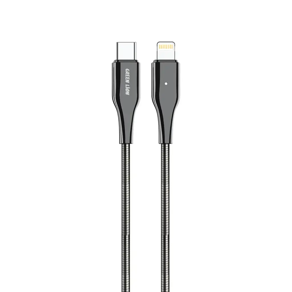 Green Lion USB-C To Lightning Metal Spring Hose Cable 2 Green Lion USB-C To Lightning Metal Spring Hose Cable - Image 2