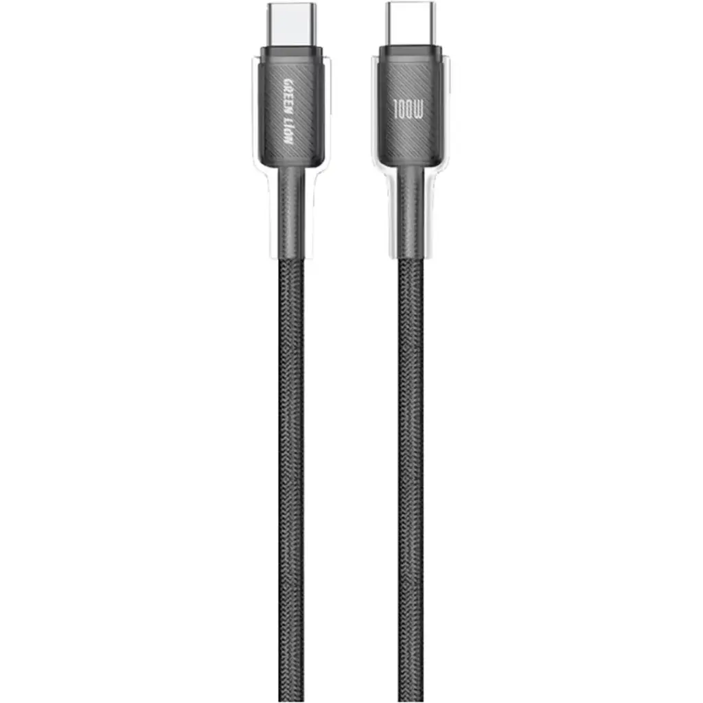 Green Lion USB-C to USB-C Transparent PC Casing 1m Braided Cable PD 100W 2 Green Lion USB-C to USB-C Transparent PC Casing 1m Braided Cable PD 100W - Image 2