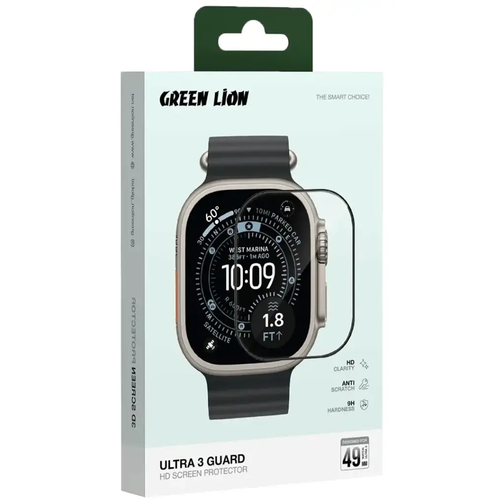 Green Lion Ultra 3 Guard HD Screen Protector for Apple Watch 49mm - Clear 4 Green Lion Ultra 3 Guard HD Screen Protector for Apple Watch 49mm - Clear - Image 4