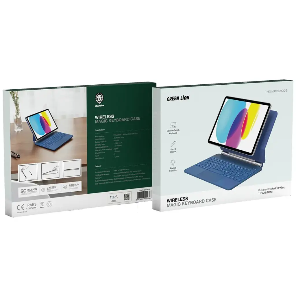 Green Lion Wireless Magic Keyboard Case for iPad 10th Gen, 11" A16 (2025) 4 Green Lion Wireless Magic Keyboard Case for iPad 10th Gen, 11" A16 (2025) - Image 4