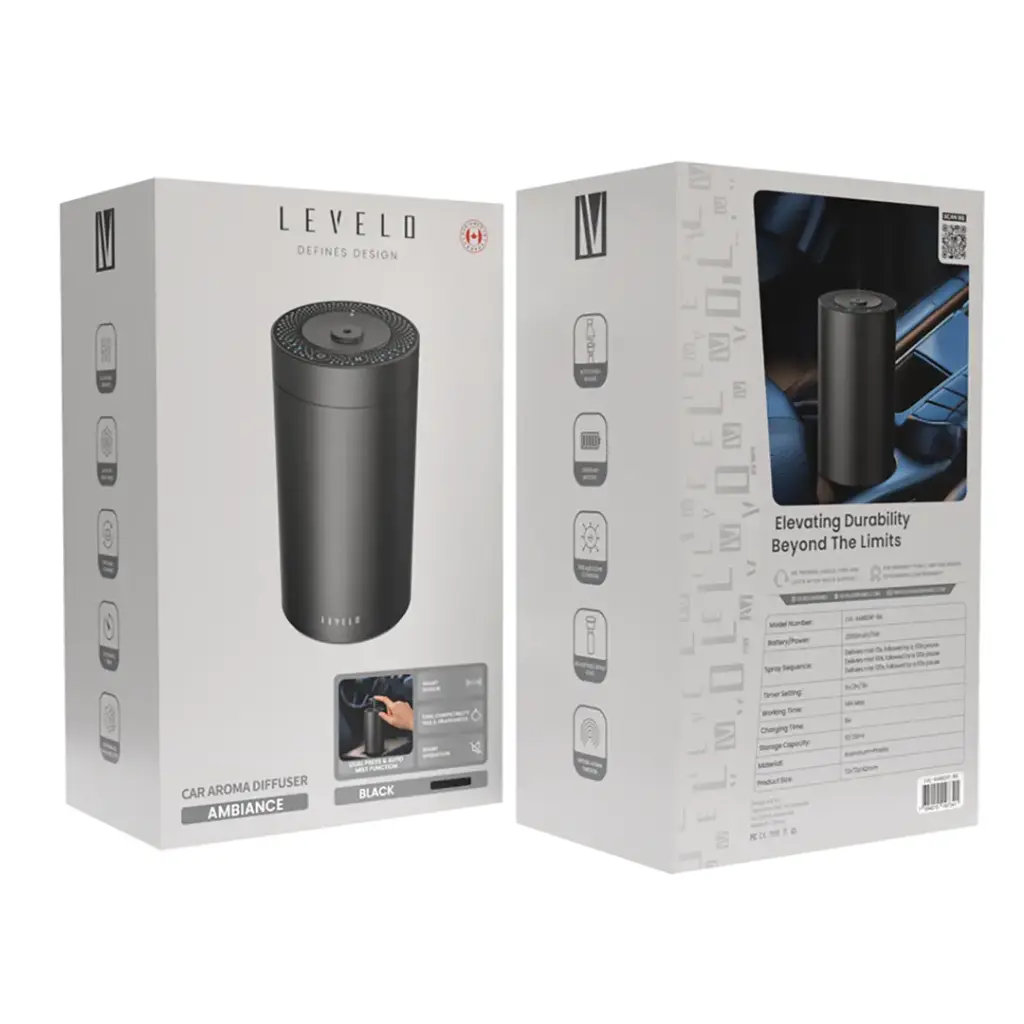 Levelo 2000mAh Ambiance Car Aroma Diffuser - Black 3 Levelo 2000mAh Ambiance Car Aroma Diffuser - Black - Image 3