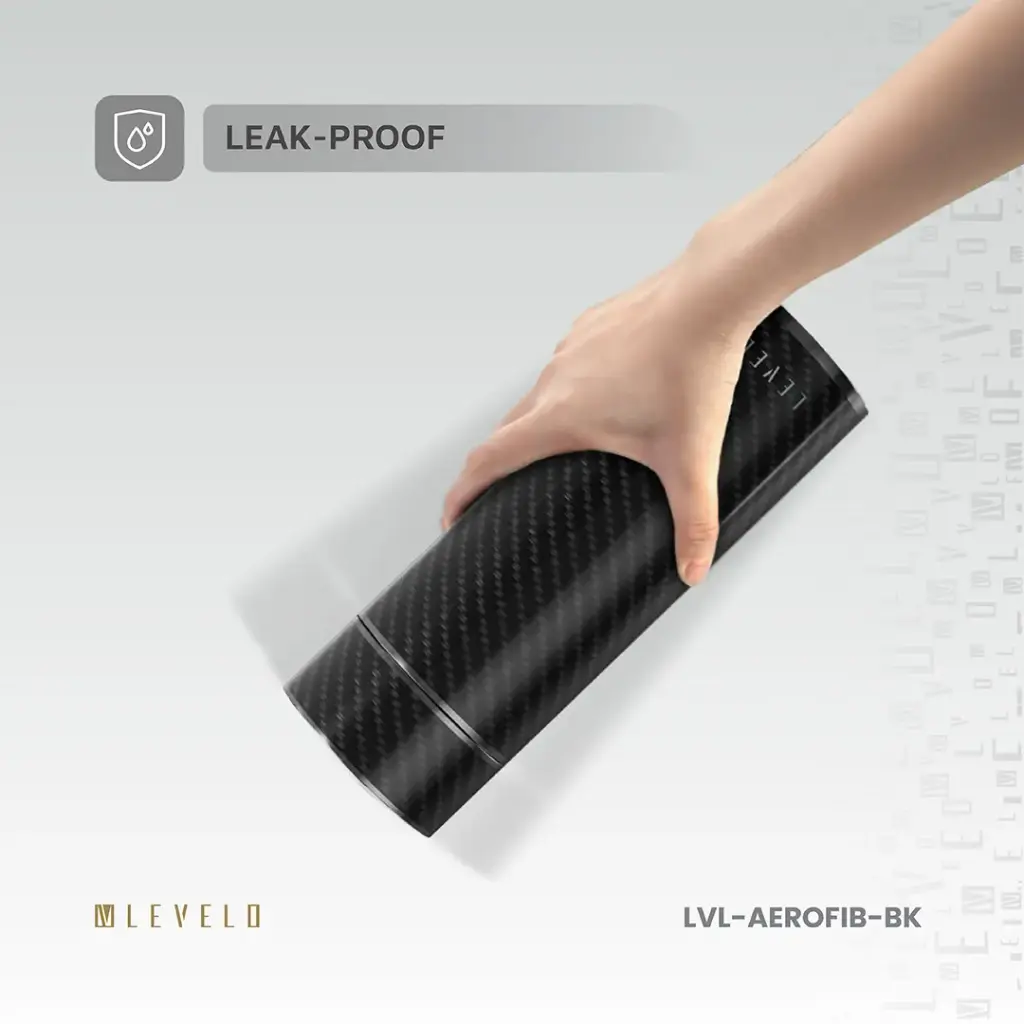 Levelo AeroFiber 350ML Carbon Fiber Bottle - Black 6 Levelo AeroFiber 350ML Carbon Fiber Bottle - Black - Image 6