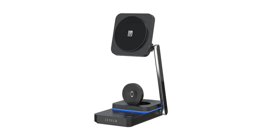 Levelo Aurora 3 In 1 Wireless Charger - Black 1 Levelo Aurora 3 In 1 Wireless Charger - Black