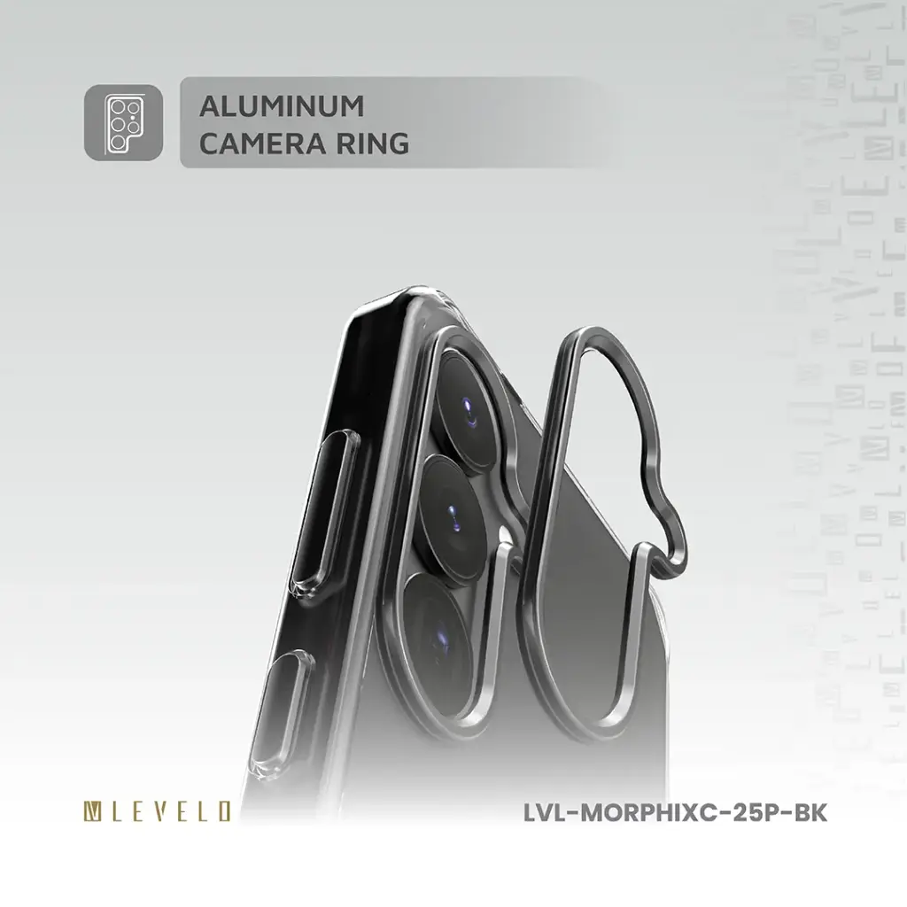 Levelo Morphix Clara Grip Case for Samsung s25 Plus - Black 4 Levelo Morphix Clara Grip Case for Samsung s25 Plus - Black - Image 4