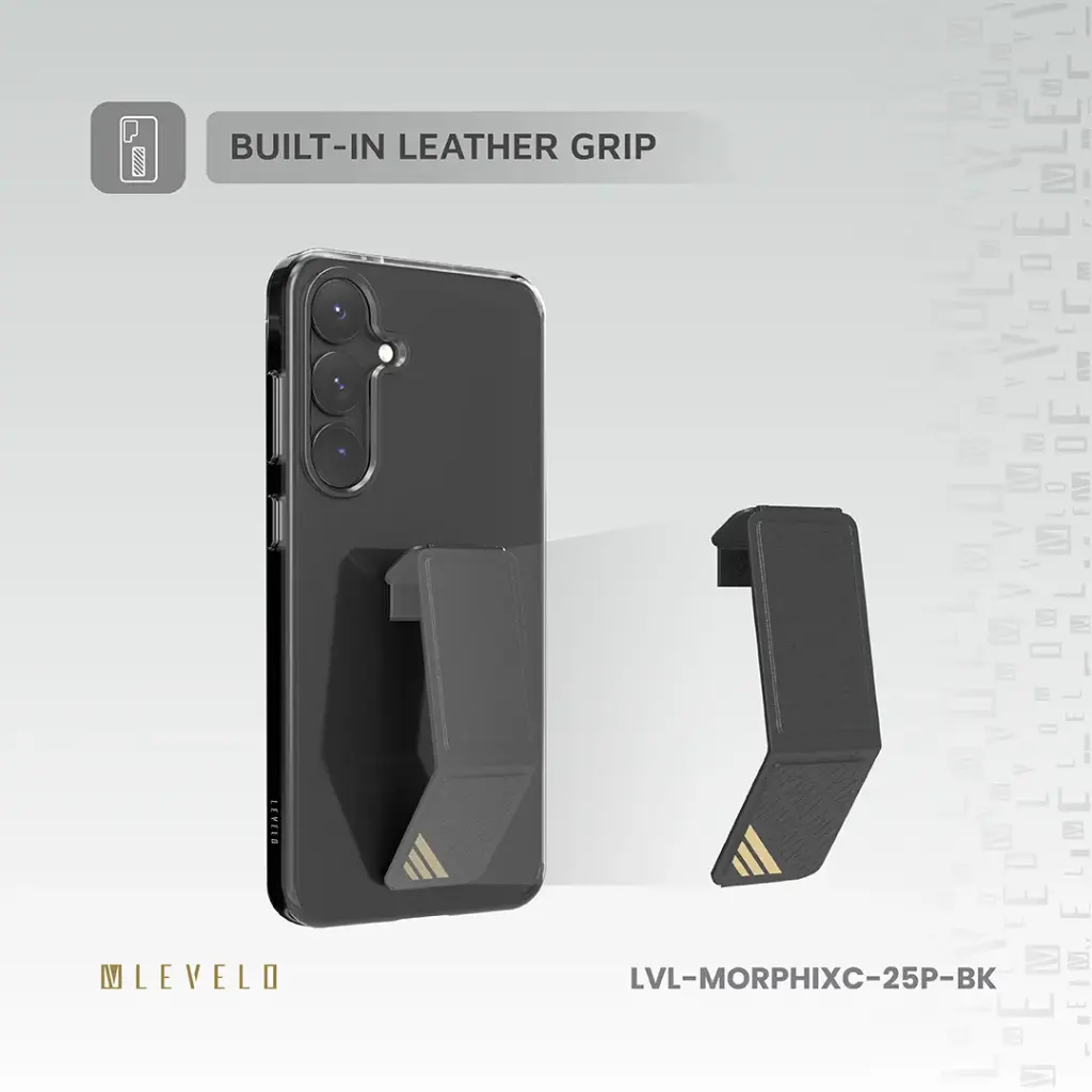 Levelo Morphix Clara Grip Case for Samsung s25 Plus - Black 3 Levelo Morphix Clara Grip Case for Samsung s25 Plus - Black - Image 3