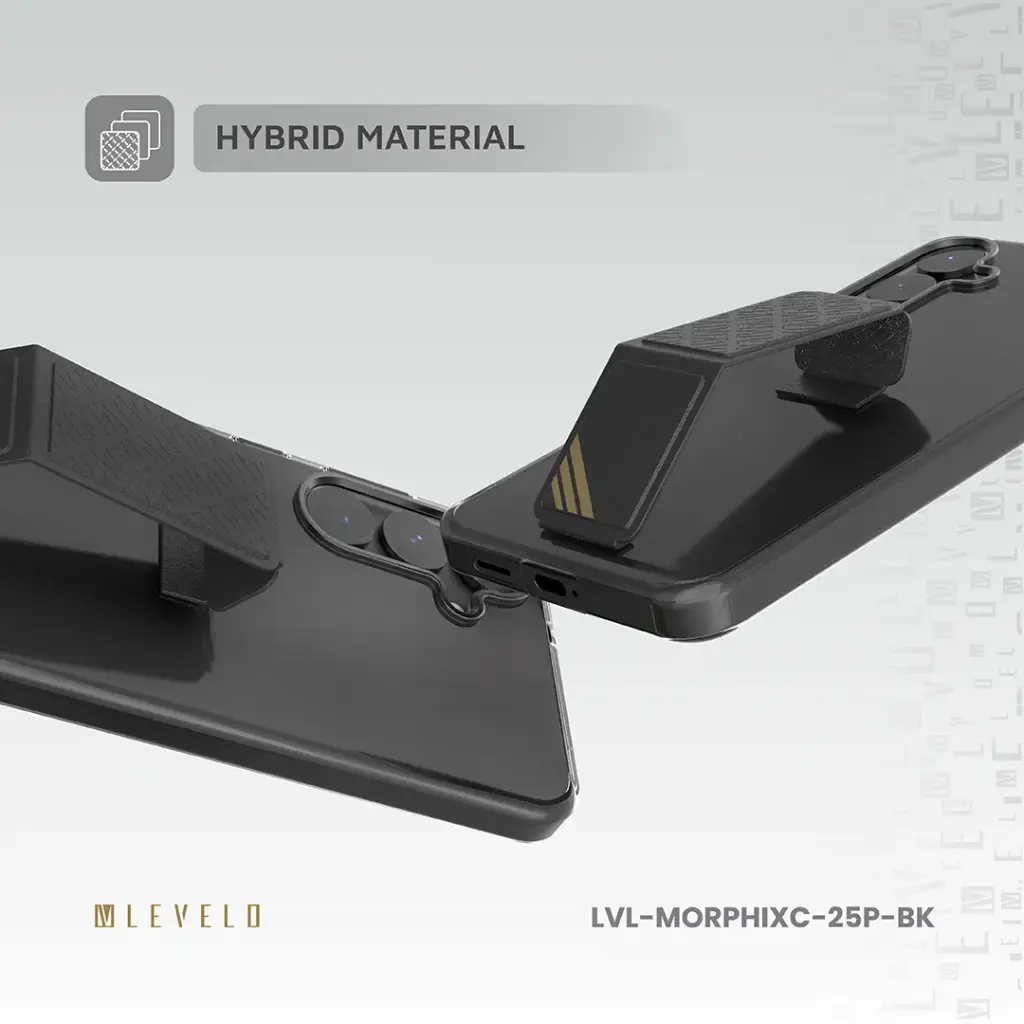 Levelo Morphix Clara Grip Case for Samsung s25 Plus - Black 5 Levelo Morphix Clara Grip Case for Samsung s25 Plus - Black - Image 5
