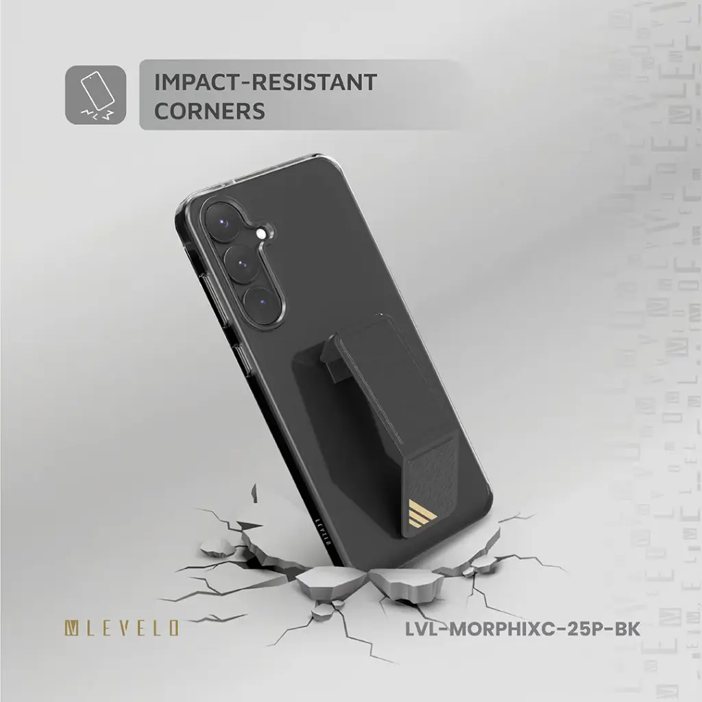 Levelo Morphix Clara Grip Case for Samsung s25 Plus - Black 6 Levelo Morphix Clara Grip Case for Samsung s25 Plus - Black - Image 6
