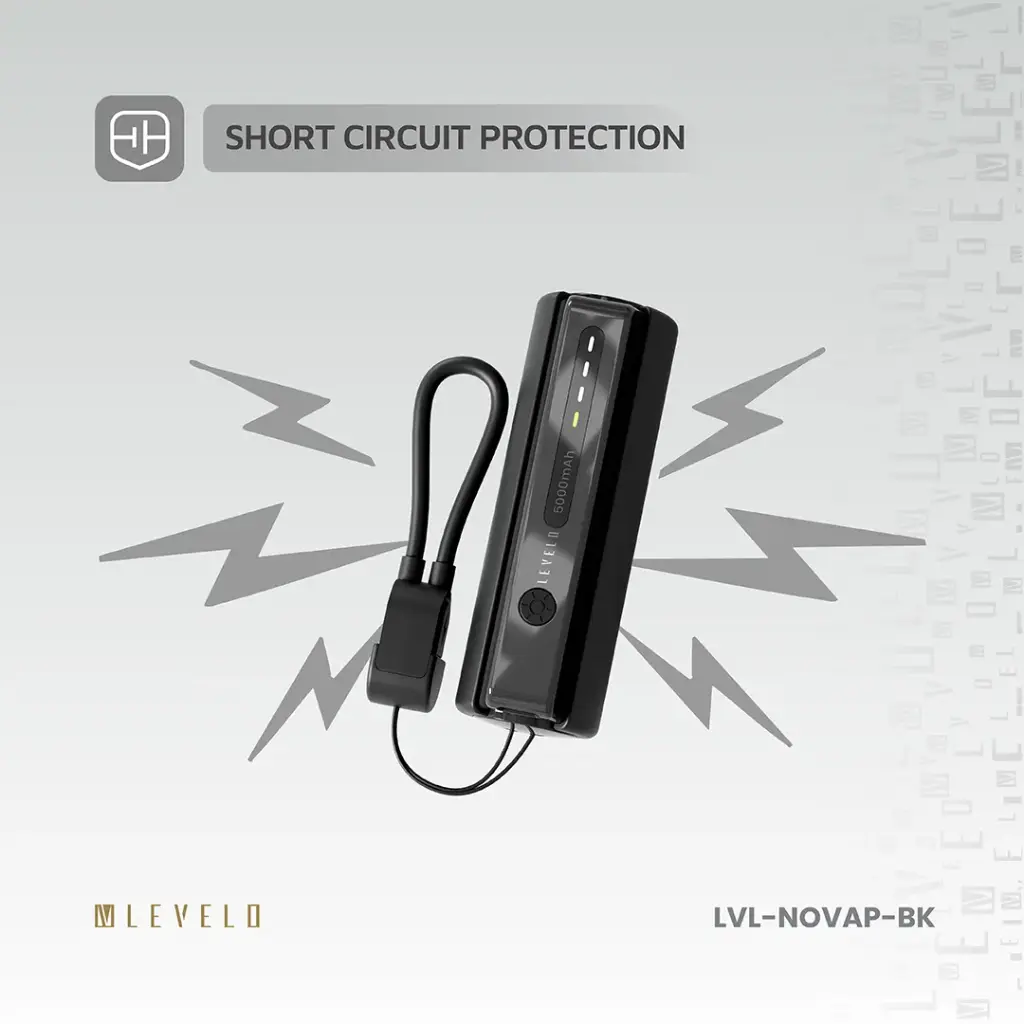 Levelo Nova Pro 5000mAh Power Bank with Flashlight - Black 5 Levelo Nova Pro 5000mAh Power Bank with Flashlight - Black - Image 5
