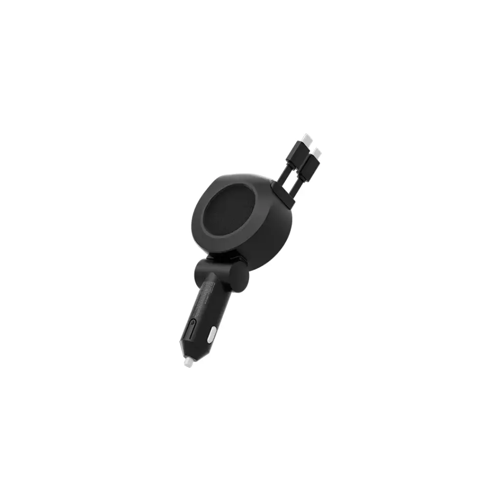 Levelo Orbis 4 In 1 Saffiano Leather Car Charger - Black 3 Levelo Orbis 4 In 1 Saffiano Leather Car Charger - Black - Image 3