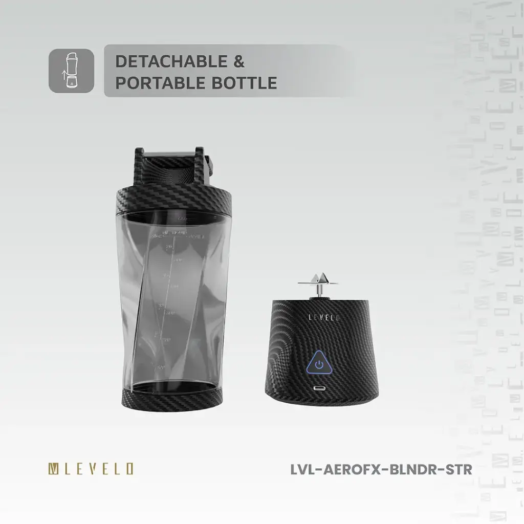 Levelo Portable Carbon Fiber Blender Aeroflex - Smoky Transparent 5 Levelo Portable Carbon Fiber Blender Aeroflex - Smoky Transparent - Image 5