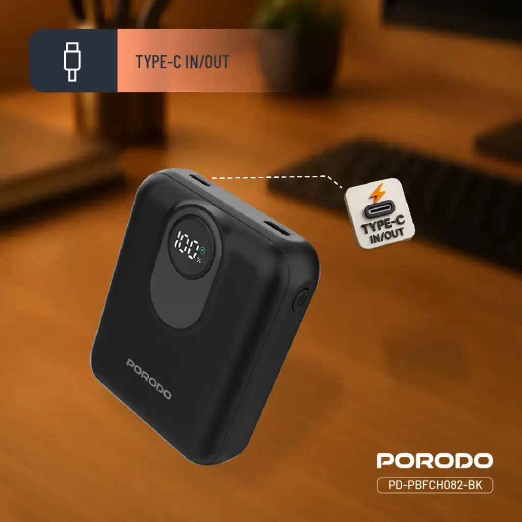 Porodo 10000mAh MagSafe Power Bank - Black 3 Porodo 10000mAh MagSafe Power Bank - Black - Image 3