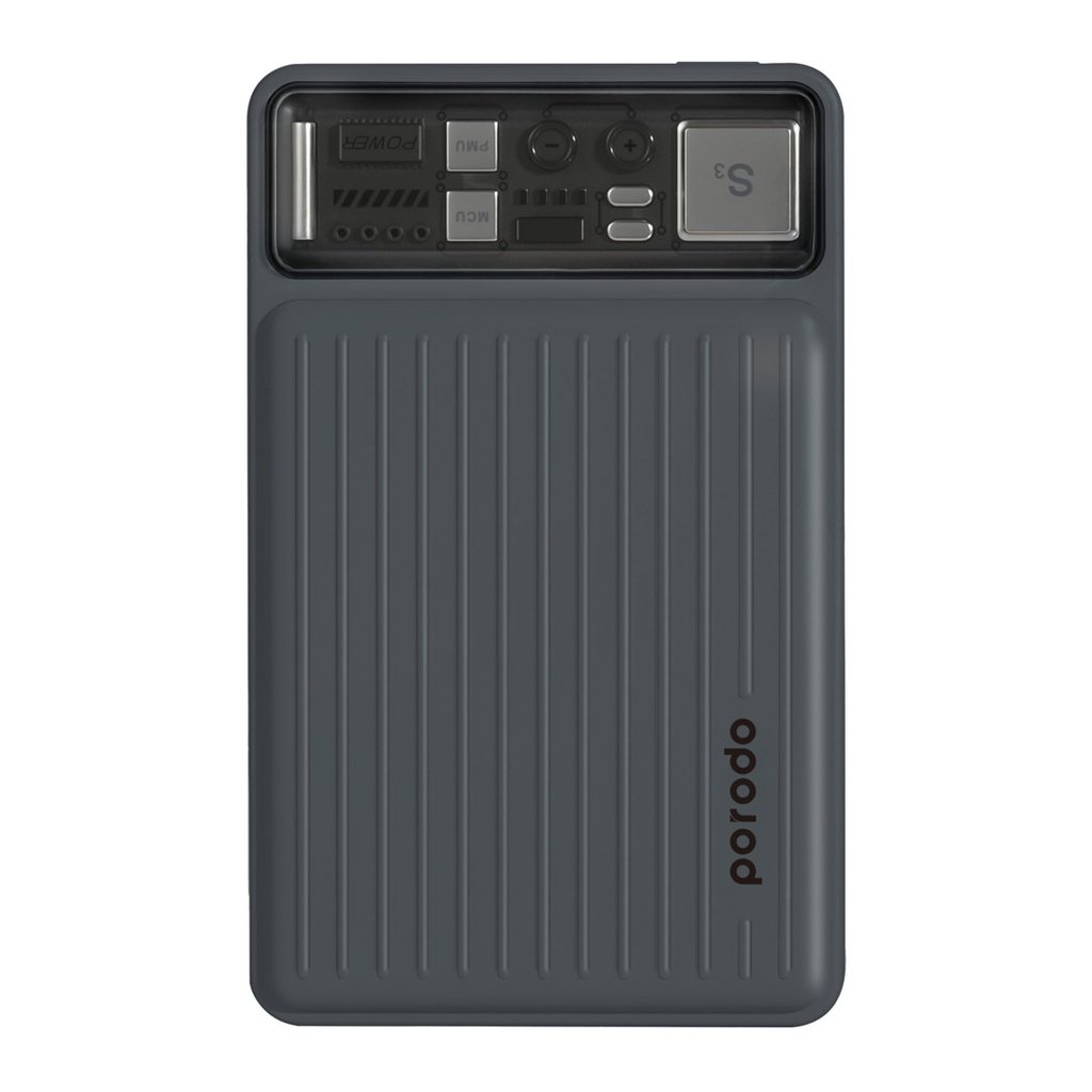 Porodo 10000mAh Slim Power Bank PD 22.5W with Built-in Type-C & Lightning Cables-Black 2 Porodo 10000mAh Slim Power Bank PD 22.5W with Built-in Type-C & Lightning Cables-Black - Image 2