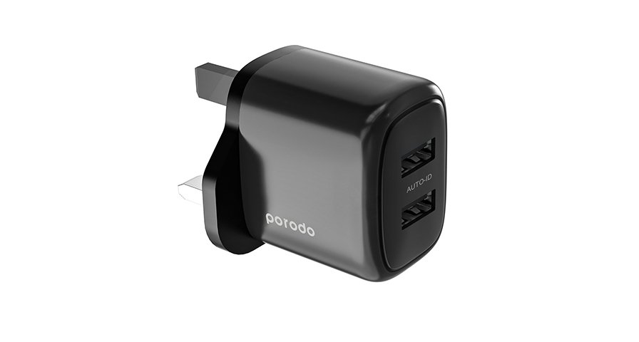 Porodo 12W Double USB 2.4A Charger UK 1 Porodo 12W Double USB 2.4A Charger UK