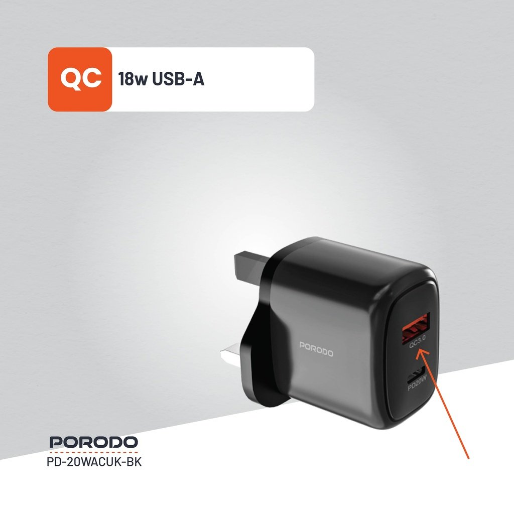 Porodo 20W+QC USB A+C Charger UK 6 Porodo 20W+QC USB A+C Charger UK - Image 6