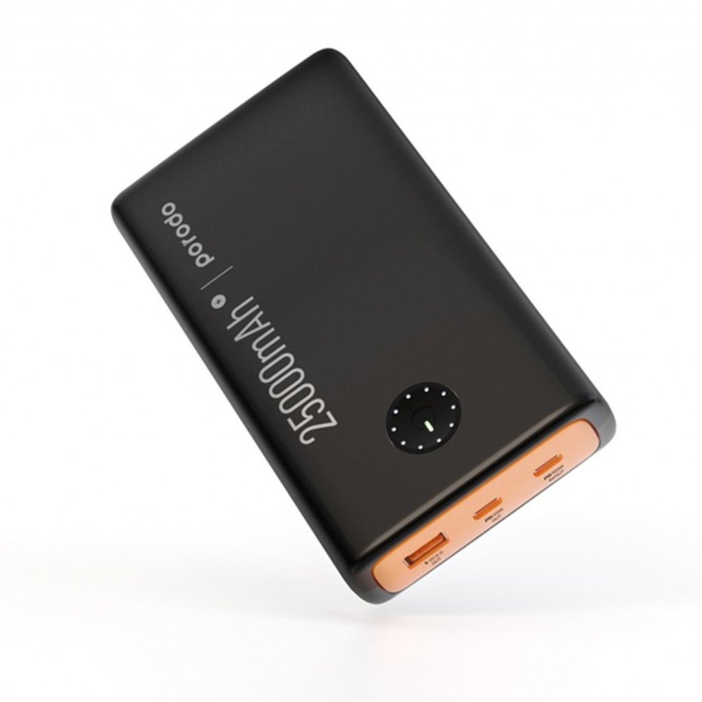 Porodo 25000mAh Compact Power Bank With USB-A QC3.0 & Dual USB-C PD With Type-C To Type-C Cable 1 Porodo 25000mAh Compact Power Bank With USB-A QC3.0 & Dual USB-C PD With Type-C To Type-C Cable