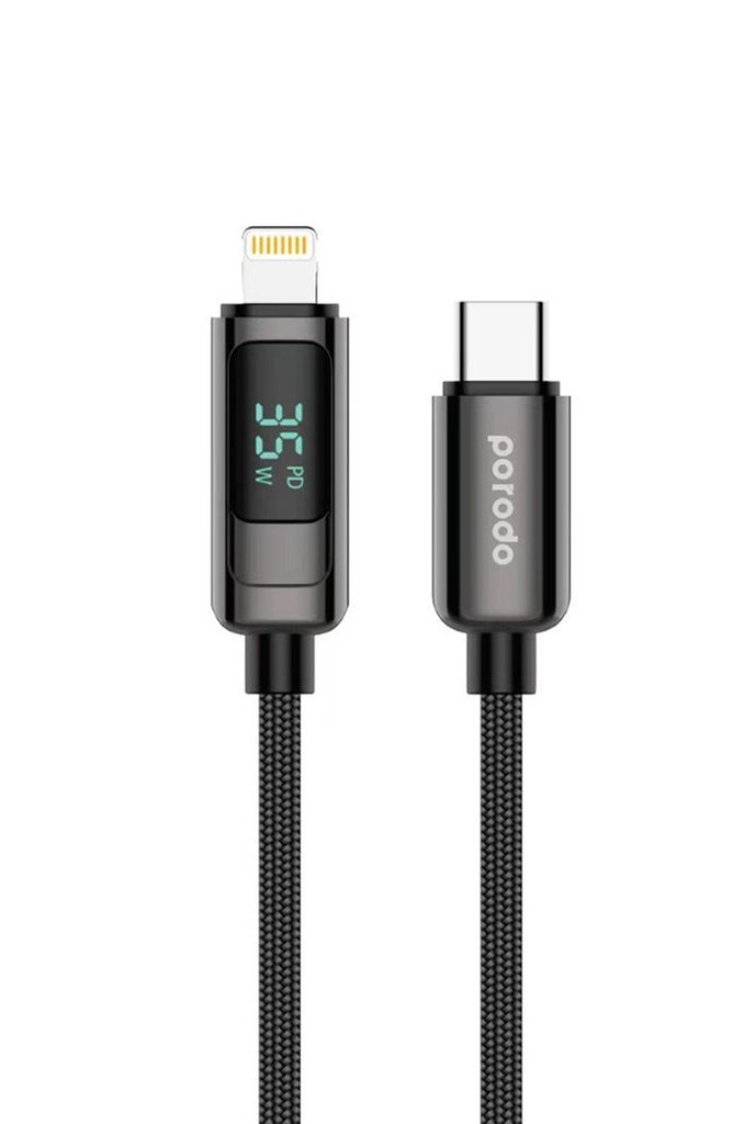 Porodo 35W Braided C to Lightning cable Watts display 2 Porodo 35W Braided C to Lightning cable Watts display - Image 2