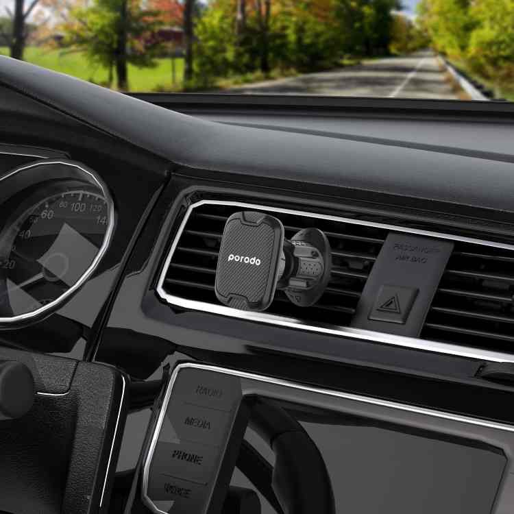 Porodo 360 Magnetic Air Vent Car Mount with Adjustable Hook – Black 2 Porodo 360 Magnetic Air Vent Car Mount with Adjustable Hook – Black - Image 2