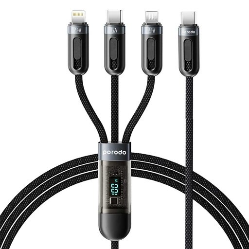 Porodo 3-IN-1 Digital-Display Fast Charging 1.2M Cable C to C+L+M 2 Porodo 3-IN-1 Digital-Display Fast Charging 1.2M Cable C to C+L+M - Image 2