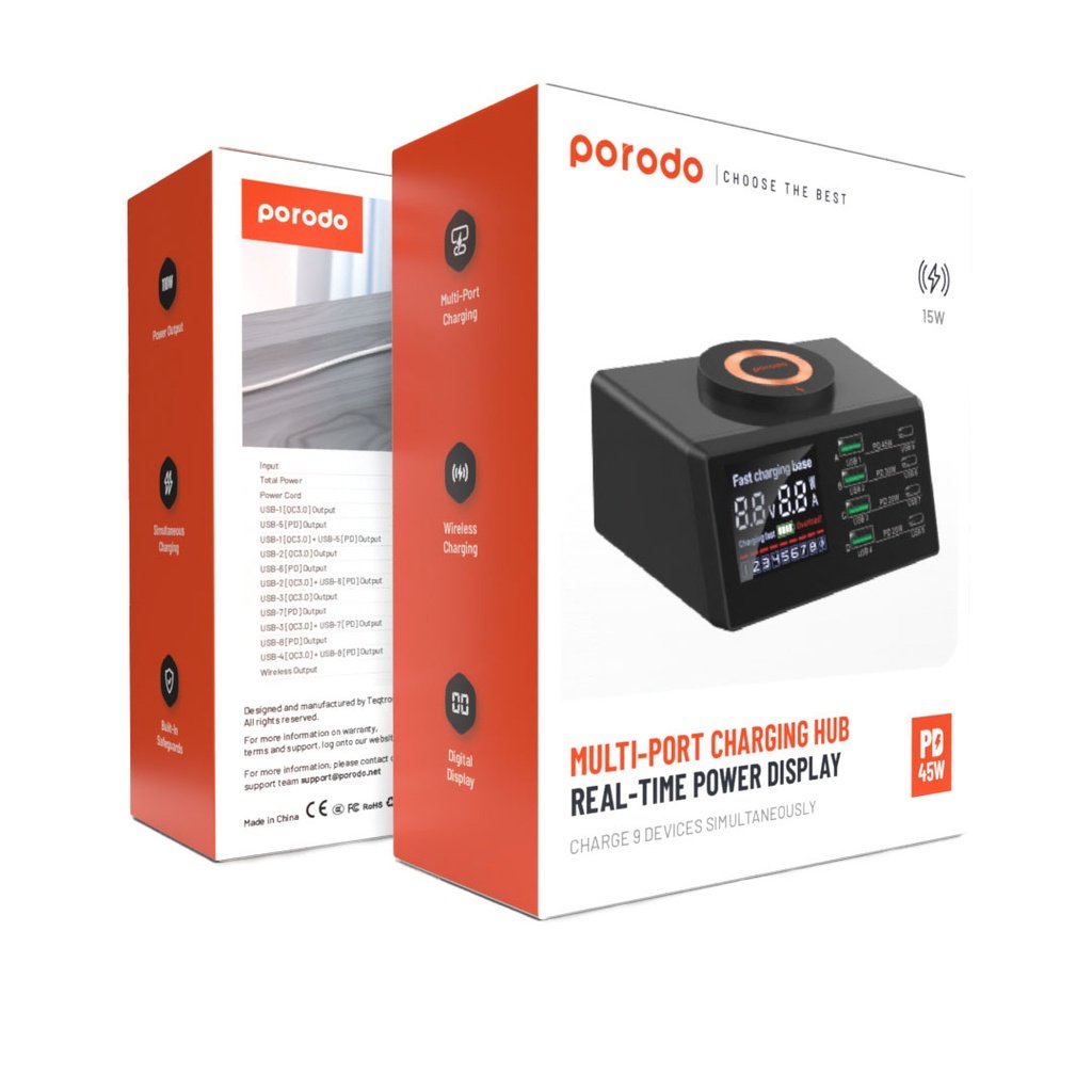 Porodo 4*PD 4*QC Multi-Functional Magsafe Fast Charger - Black 3 Porodo 4*PD 4*QC Multi-Functional Magsafe Fast Charger - Black - Image 3
