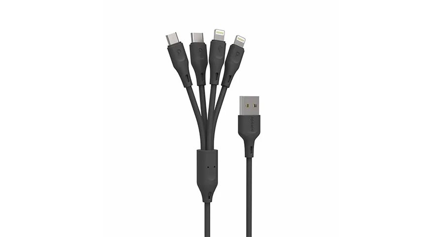 Porodo 4in1 USB Cable Lightning /Type-C/Micro Durable Fast Charge and Data Cable (1.2m/4ft) 1 Porodo 4in1 USB Cable Lightning /Type-C/Micro Durable Fast Charge and Data Cable (1.2m/4ft)