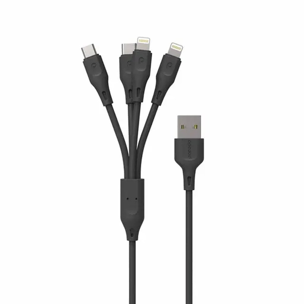 Porodo 4in1 USB Cable Lightning /Type-C/Micro Durable Fast Charge and Data Cable (1.2m/4ft) 3 Porodo 4in1 USB Cable Lightning /Type-C/Micro Durable Fast Charge and Data Cable (1.2m/4ft) - Image 3