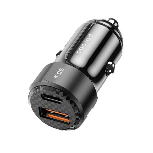 Porodo 50W Dual Port Car Charger PD 20W QC 30W with C to C Cable 2 Porodo 50W Dual Port Car Charger PD 20W QC 30W with C to C Cable - Image 2