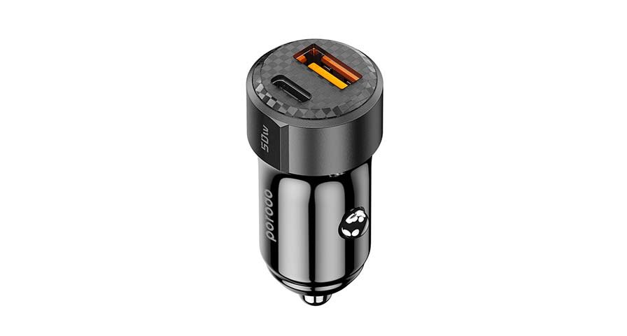 Porodo 50W Dual Port Car Charger PD 20W QC 30W - Black 1 Porodo 50W Dual Port Car Charger PD 20W QC 30W - Black